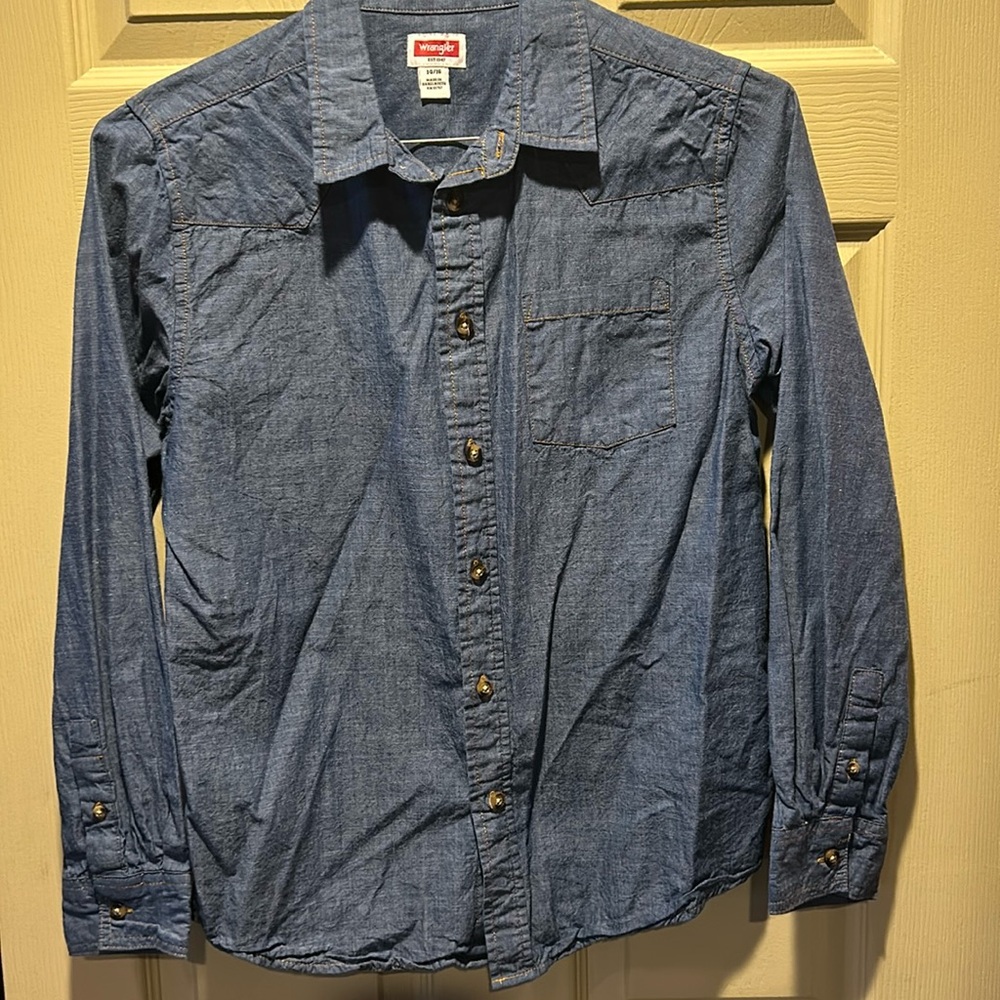 Boys denim long sleeve shirt size 14/16
